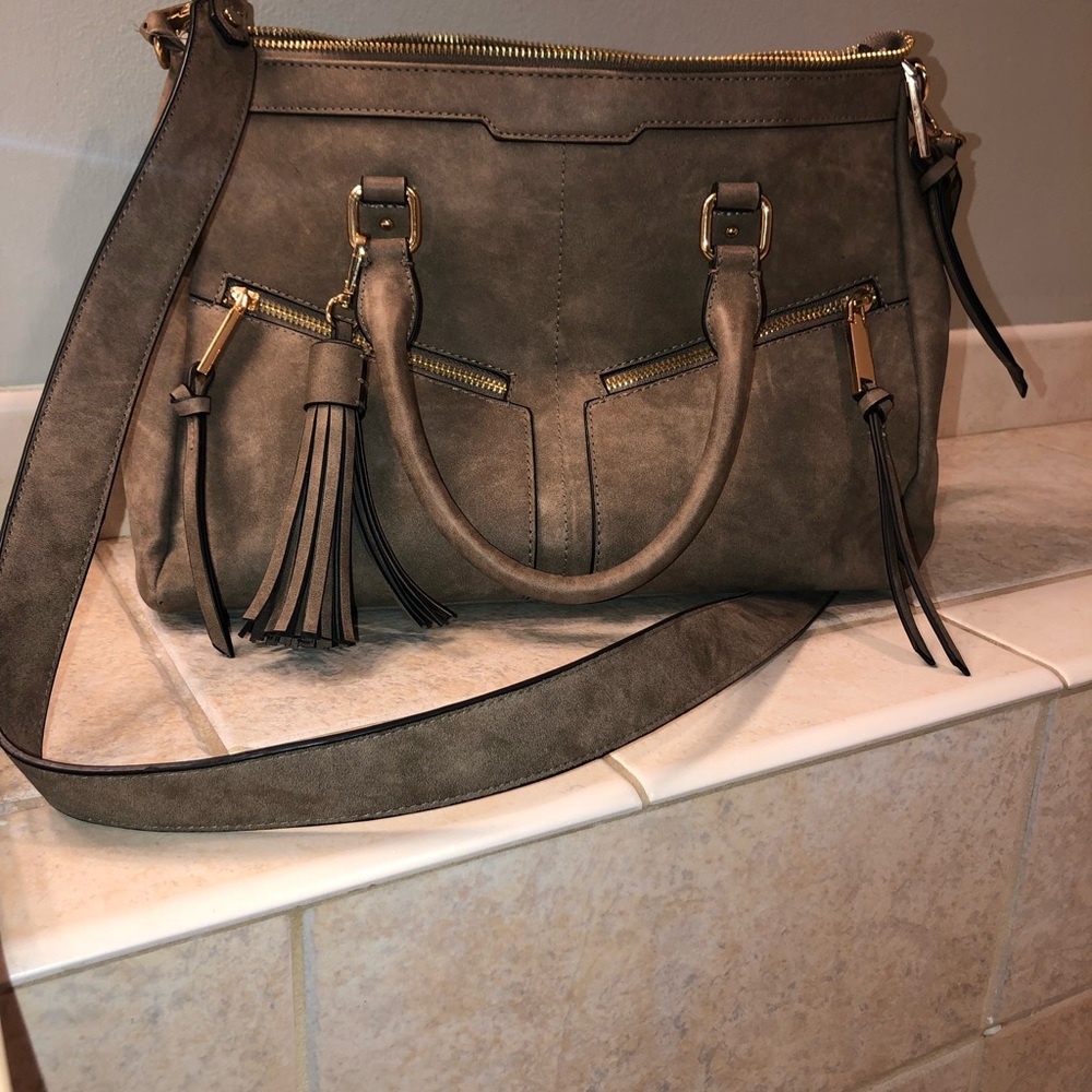 Faux suede shoulder bag from Francesca’s
